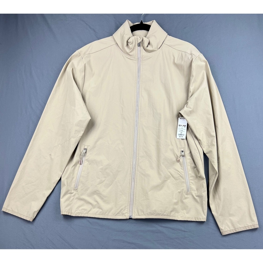 Tek Gear Jacket Womens Medium MT41V221RS2 Beige Full Zip Active Ripstop NWT
